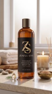 Zenful Sins Botanical Massage & Body Oil (Pre-Order) gemini generated image m2vjb7m2vjb7m2vj